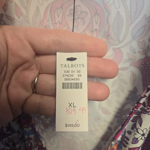 NWT Talbots Floral Faux Wrap Dress - XL - Picture 4 of 4